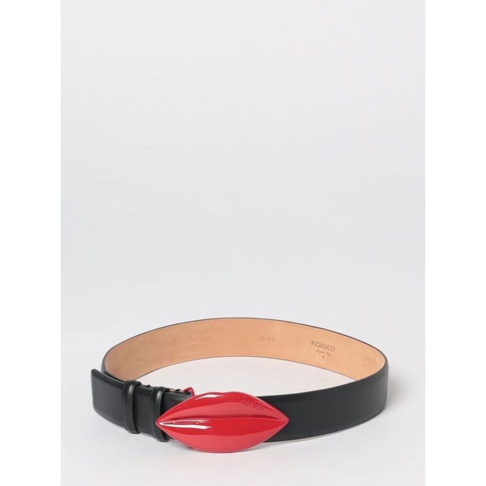 Fiorucci Women Fiorucci Lips Calf Leather Belt With Metal Buckle